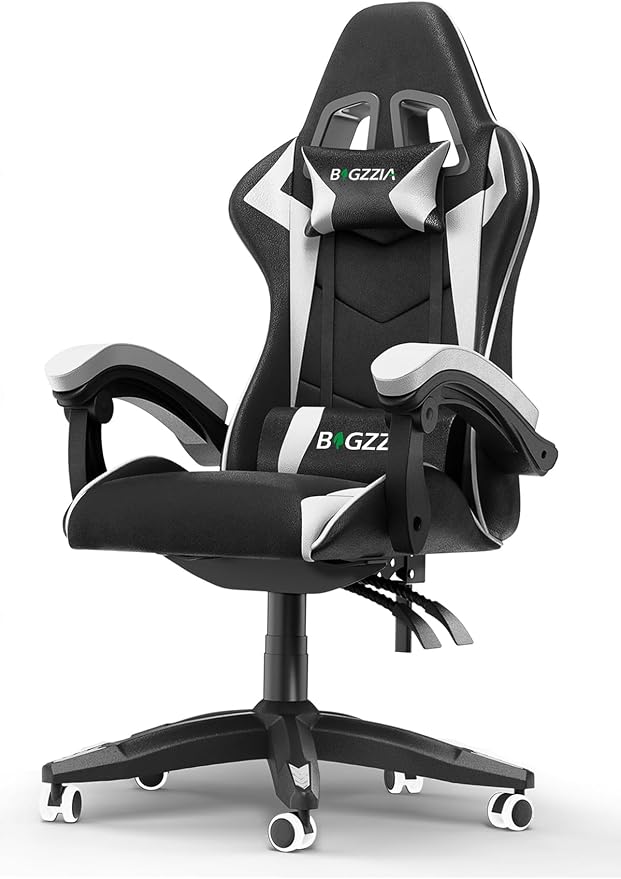 Bigzzia Ergonomic Gaming Chair with Adjustable Headrest and Lumbar Support