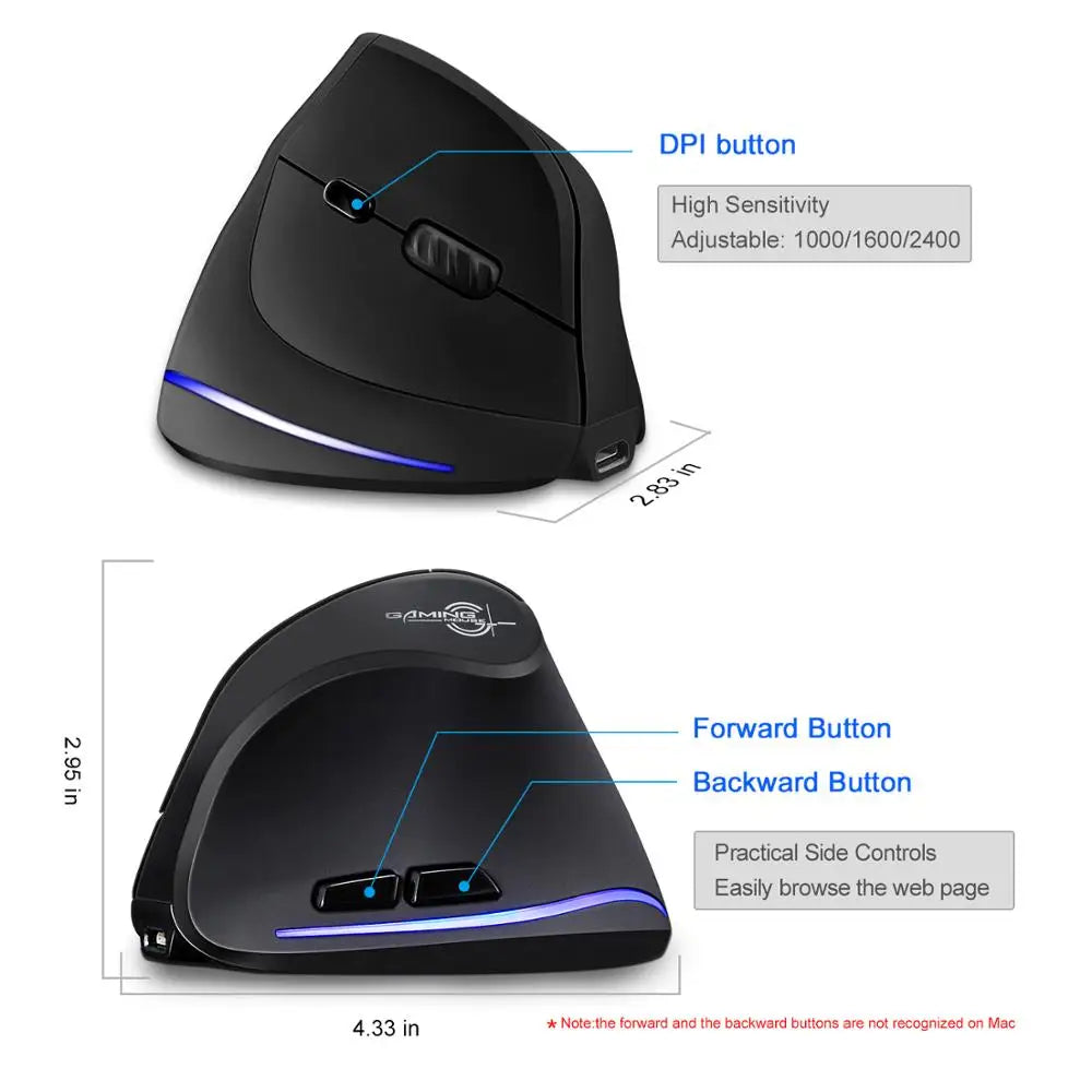 Lefon F35 Vertical Wireless Ergonomic Mouse