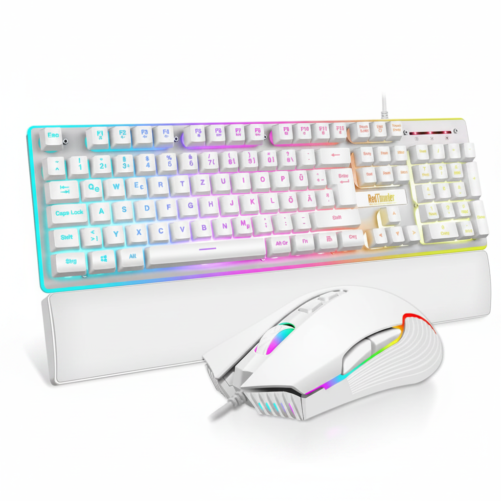 "RedThunder K10 Gaming Keyboard & Mouse Combo — RGB Backlight, Ergonomic Wrist Rest"