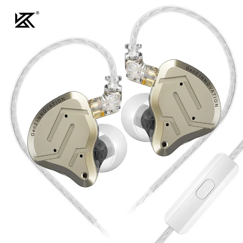 KZ ZSN Pro 2 In-Ear Monitors — 1BA+1DD Hybrid Drivers, Metal Shell