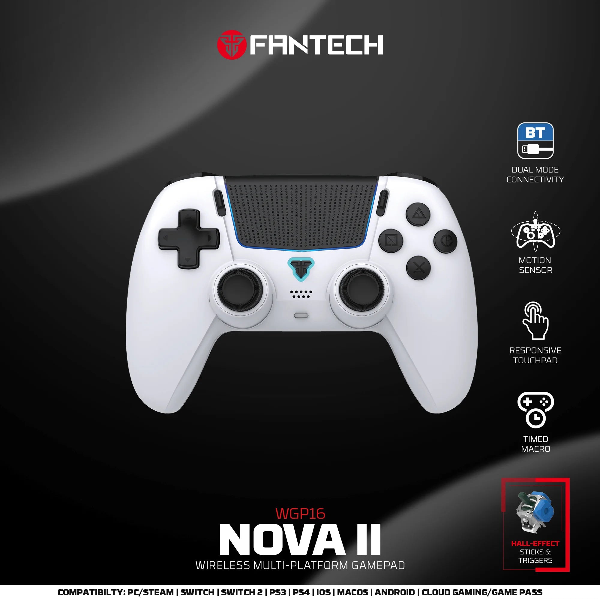 FANTECH NOVA II WGP16 Hall Controller (PS4/NS2/PC)