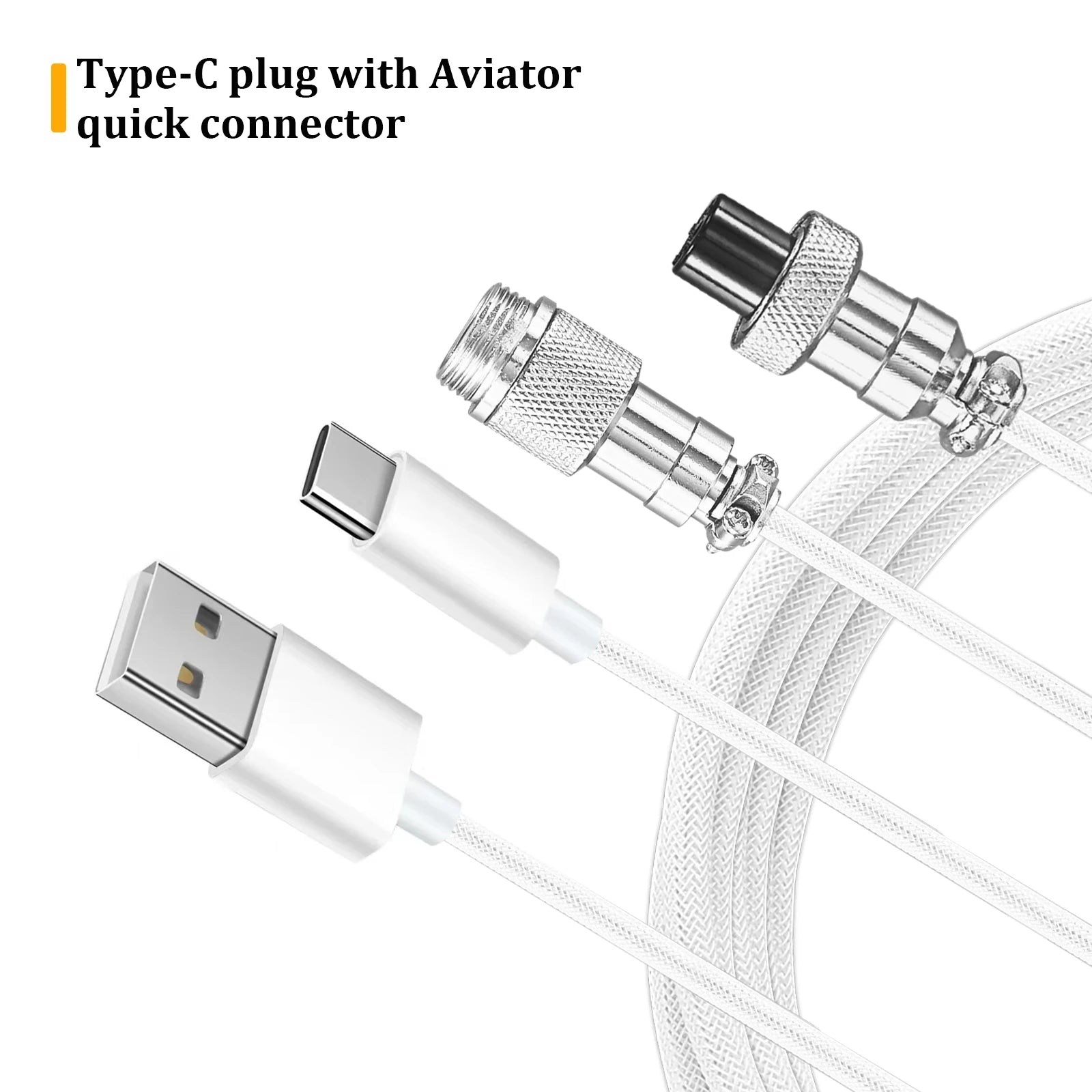 Coiled USB-C Gaming Keyboard Cable
