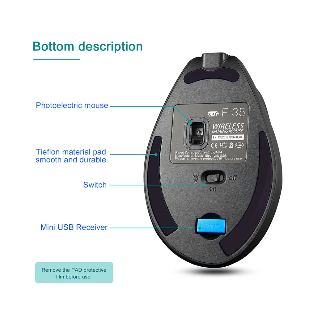 Lefon F35 Vertical Wireless Ergonomic Mouse