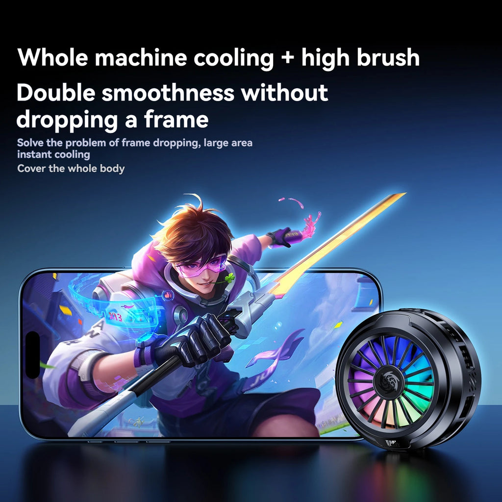 Magnetic Phone Cooler with RGB Lighting for Mobile Gaming