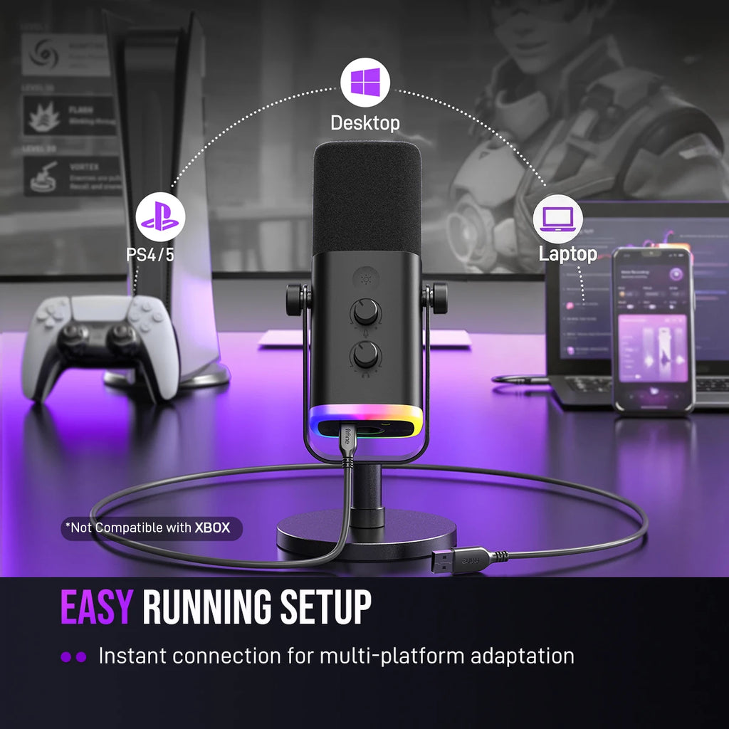 FIFINE AM8 USB/XLR RGB Gaming Microphone