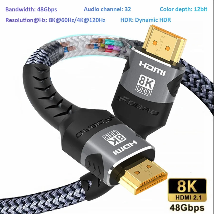 HDMI 2.1 8K High Speed Gaming Cable 48Gbps