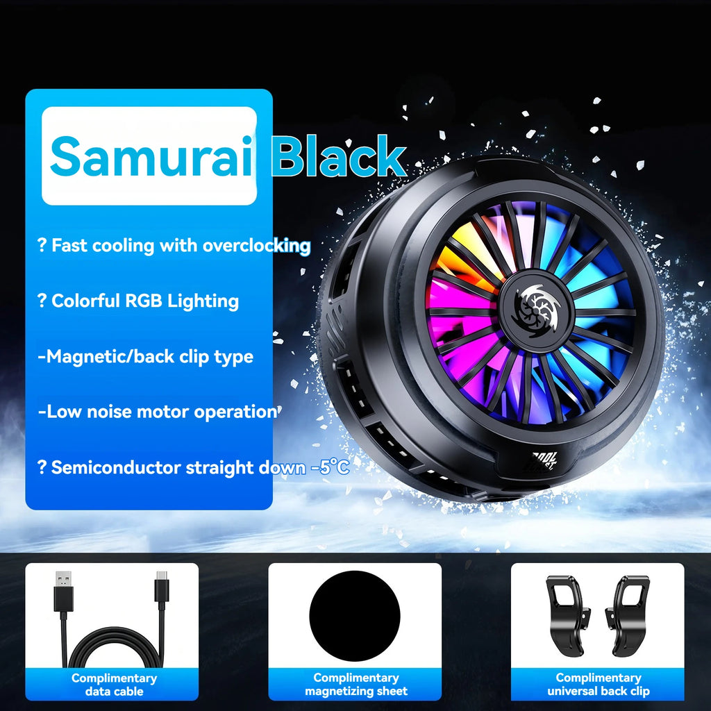 Magnetic Phone Cooler with RGB Lighting for Mobile Gaming