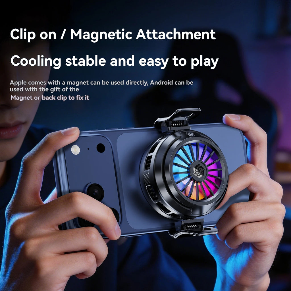 Magnetic Phone Cooler with RGB Lighting for Mobile Gaming