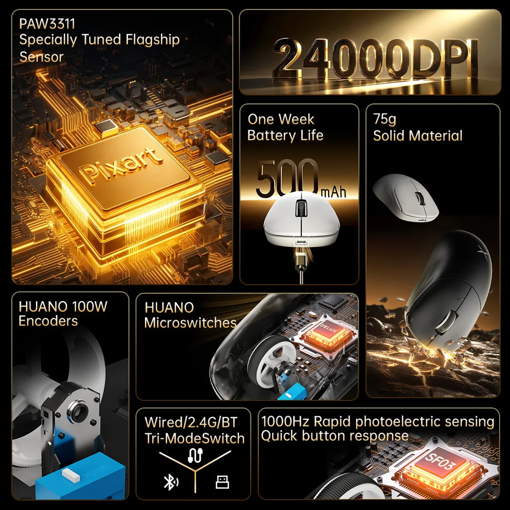 Delux M400 Wireless Gaming Mouse 24K DPI