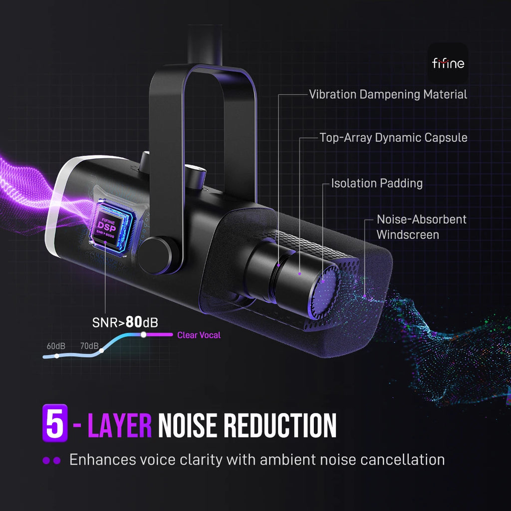FIFINE AM8 USB/XLR RGB Gaming Microphone