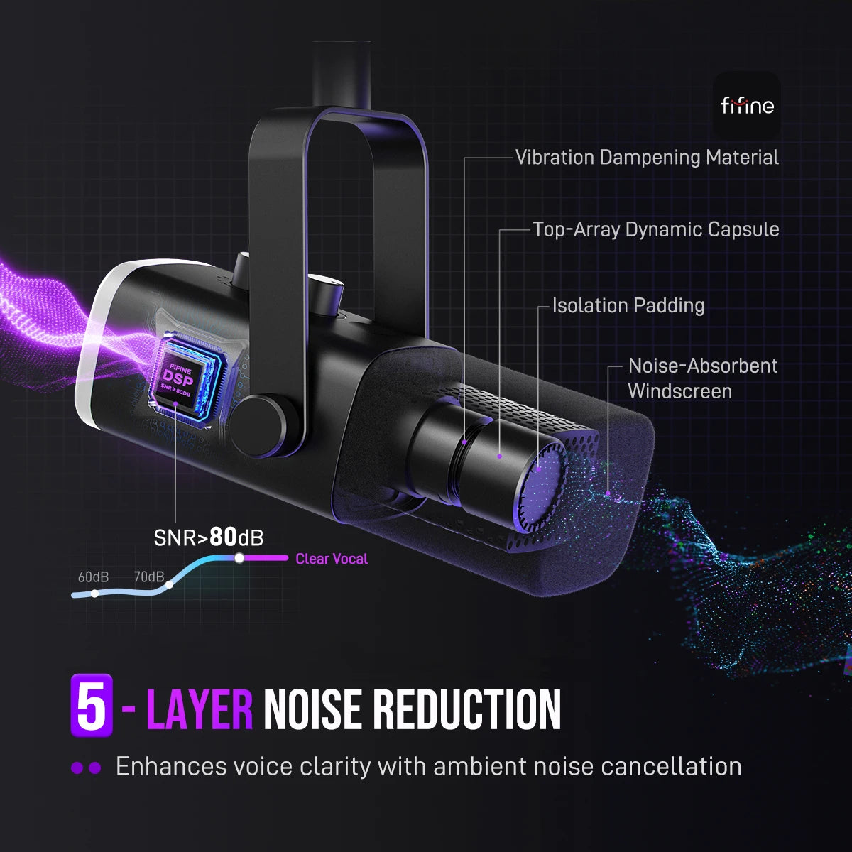 FIFINE AM8 USB/XLR RGB Gaming Microphone