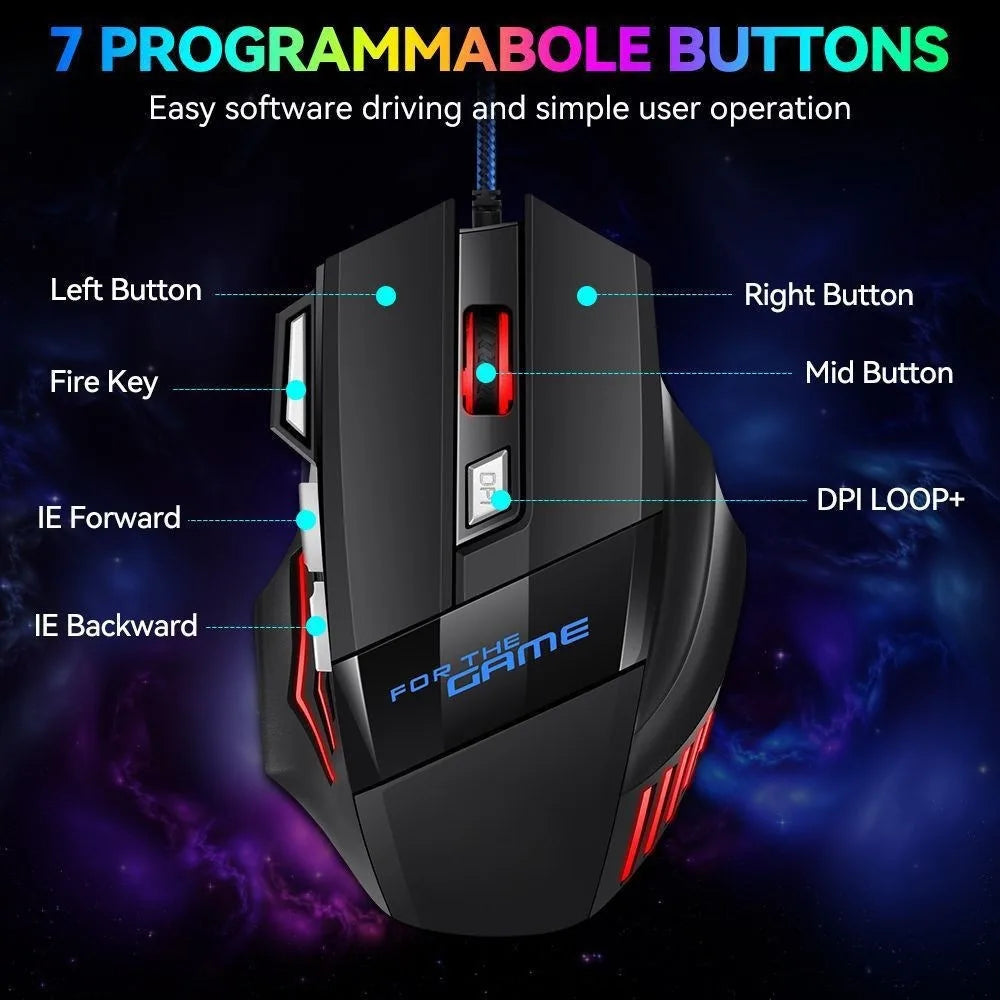 Hyperspeed USB RGB Gaming Mouse 7D