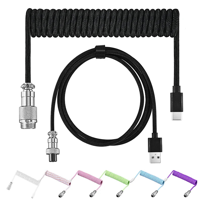 Coiled USB-C Gaming Keyboard Cable