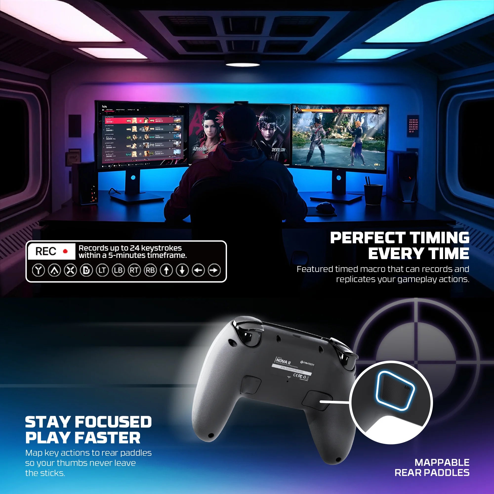 FANTECH NOVA II WGP16 Hall Controller (PS4/NS2/PC)
