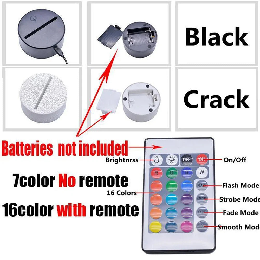 3D Gaming Controller LED Night Light