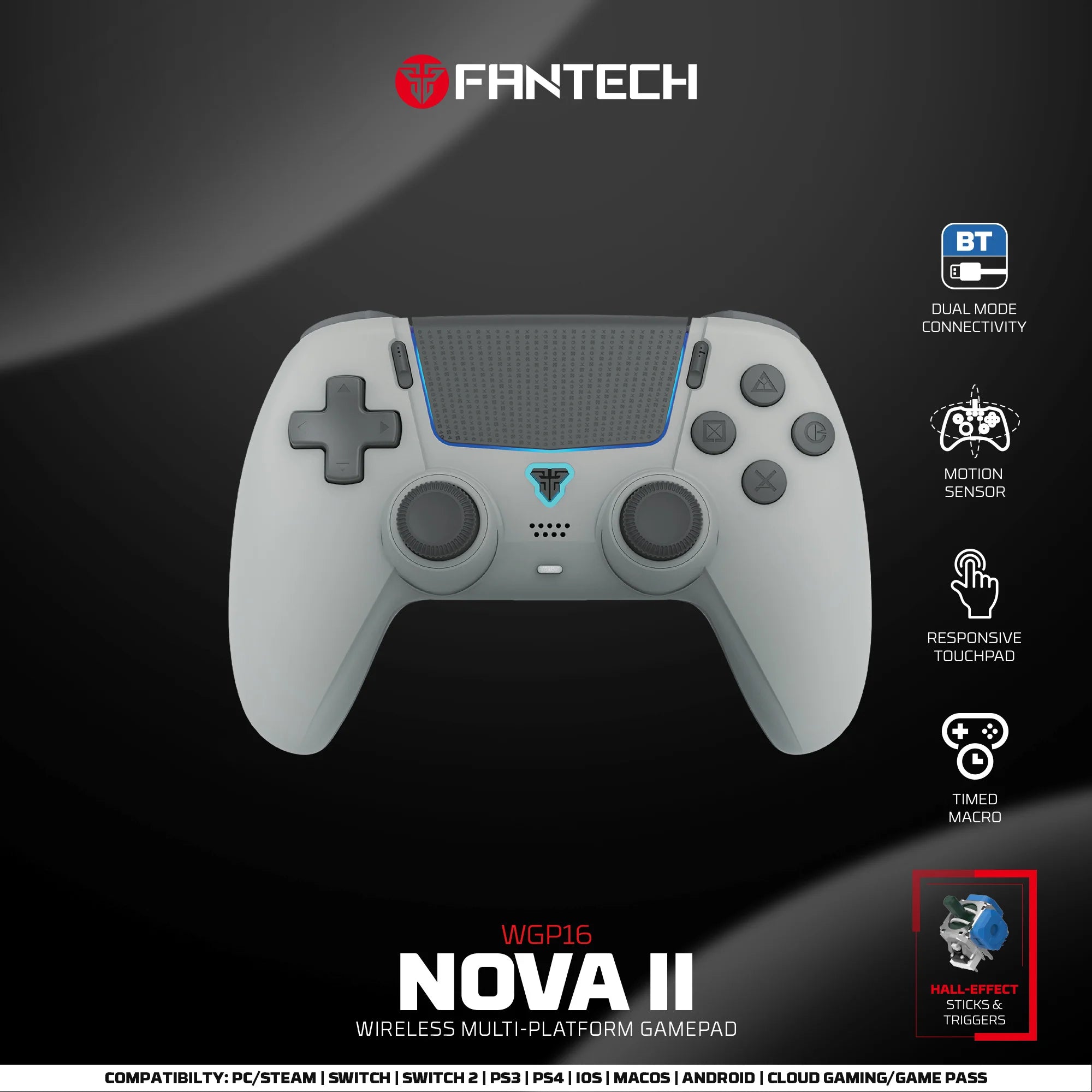 FANTECH NOVA II WGP16 Hall Controller (PS4/NS2/PC)