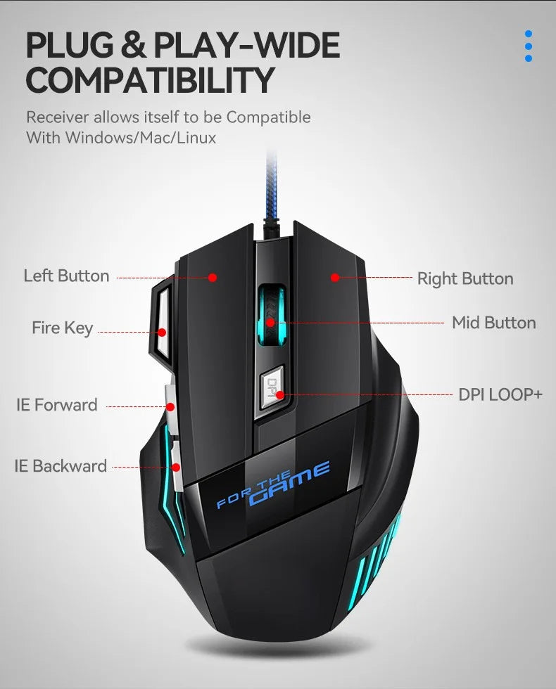 Hyperspeed USB RGB Gaming Mouse 7D