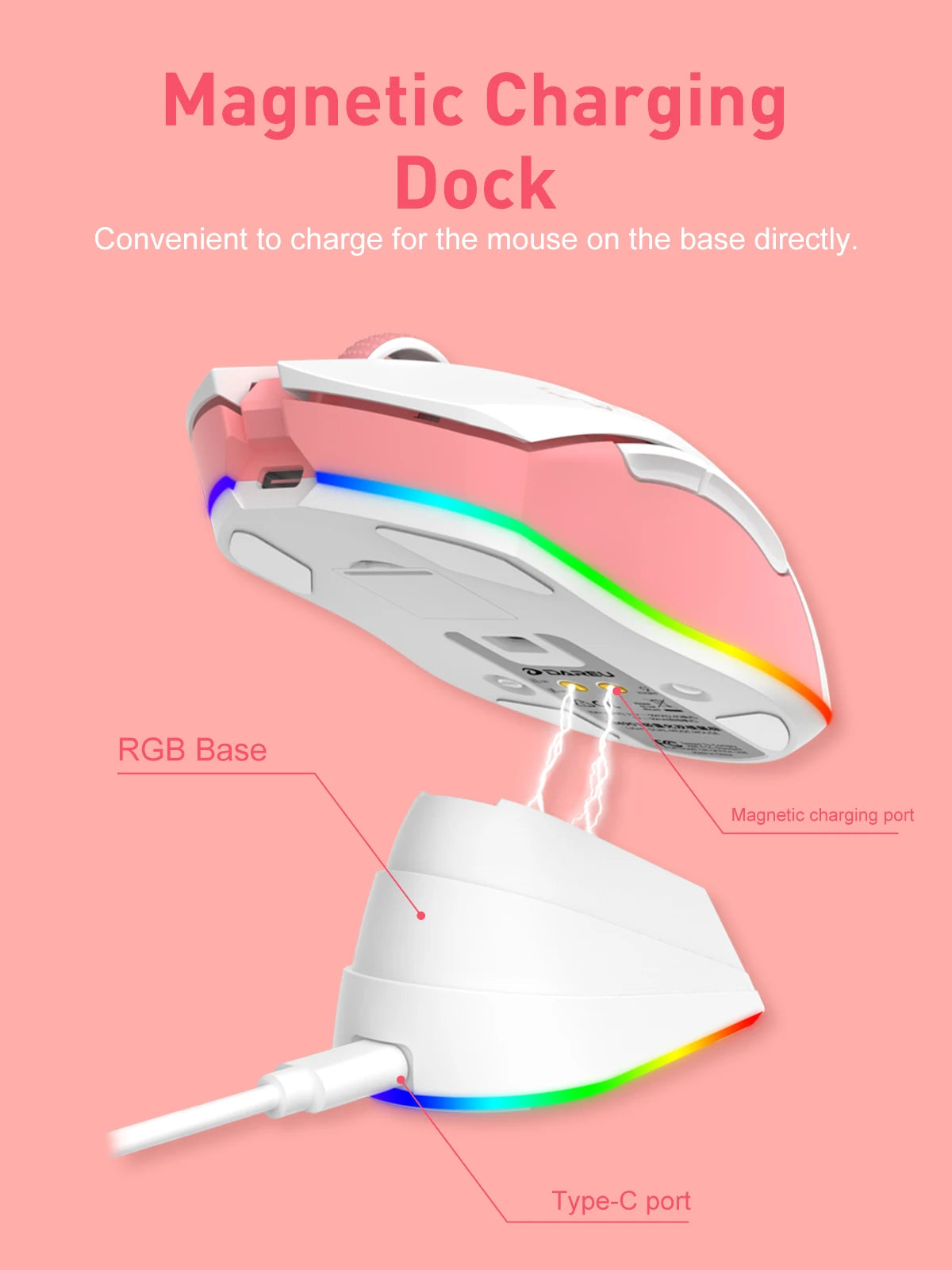 DAREU RGB Wireless Gaming Mouse Dual Mode