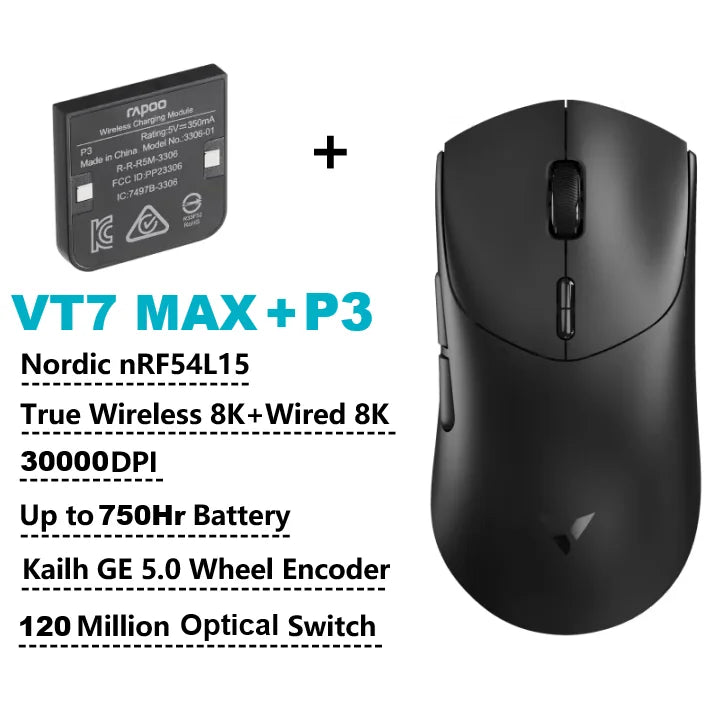 Rapoo VT7 MAX Gaming Mouse 8K 750H Battery