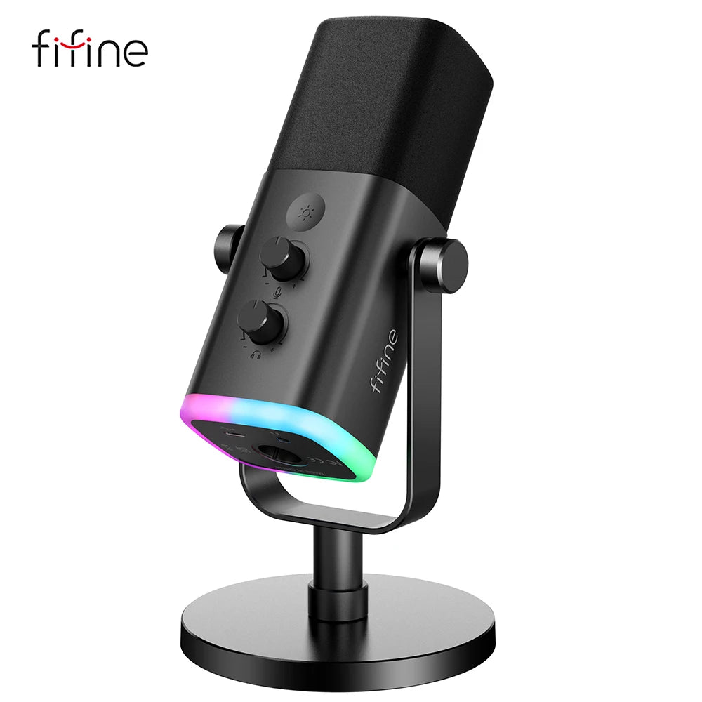 FIFINE AM8 USB/XLR RGB Gaming Microphone