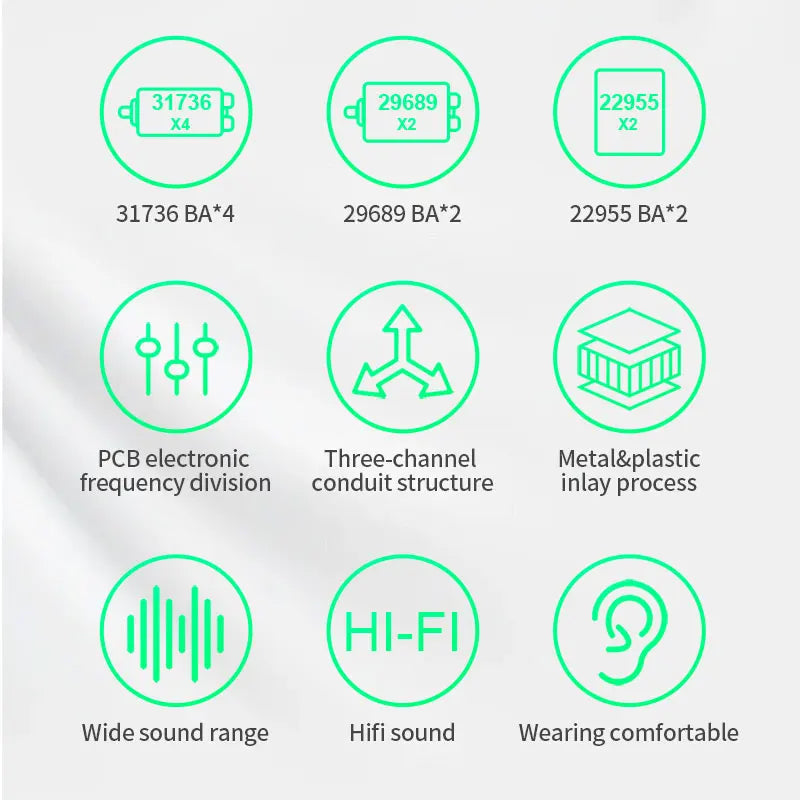 KZ AS16 Pro In Ear Wired Earphones 16BA Balanced Armature HIFI Bass Monitor Headphones Noise Cancelling Earbuds Sport Headset