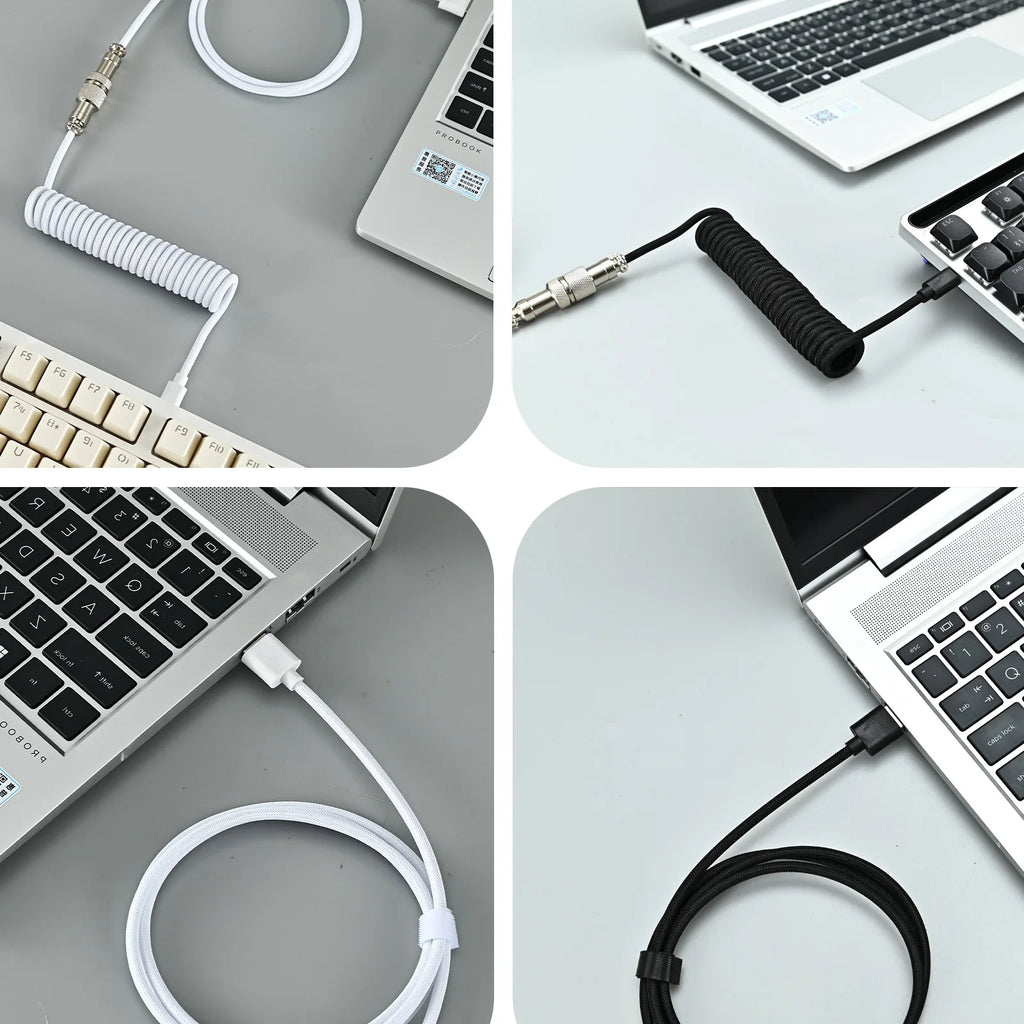 Coiled USB-C Gaming Keyboard Cable