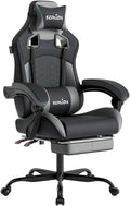 SUKIDA Ergonomic Gaming Chair with Footrest and Lumbar Support – Black