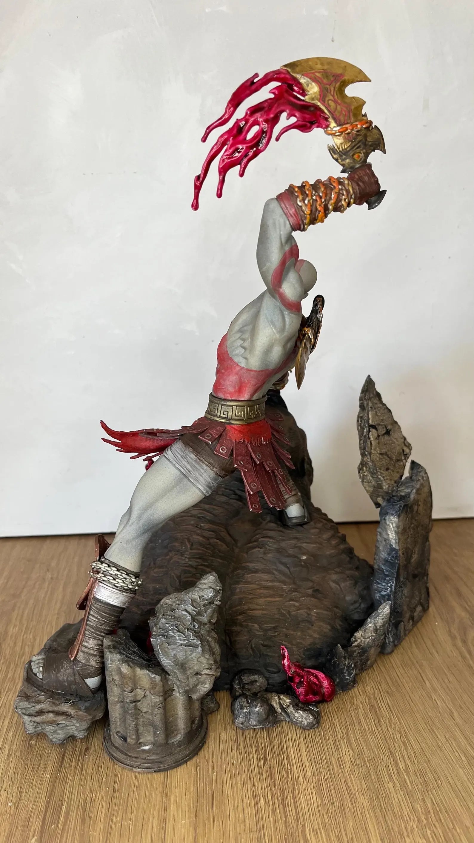 Ultra-realistic 3D God of War sculpture