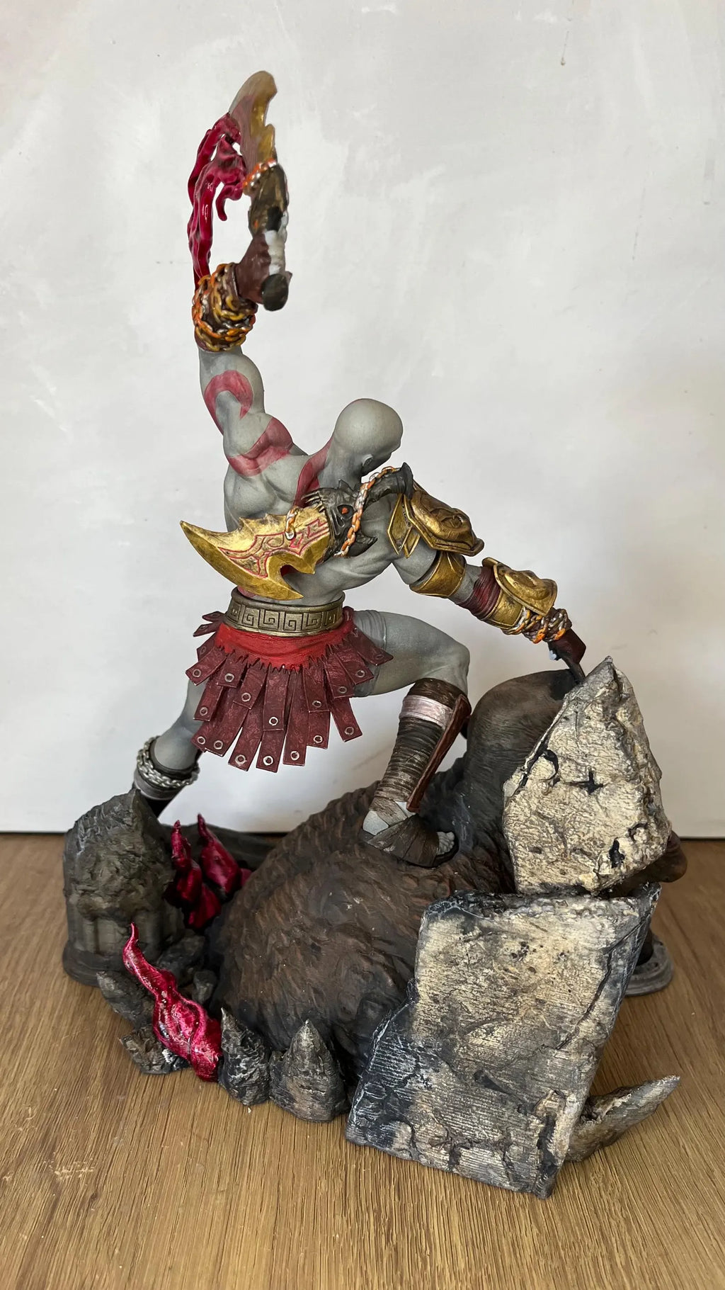 Ultra-realistic 3D God of War sculpture