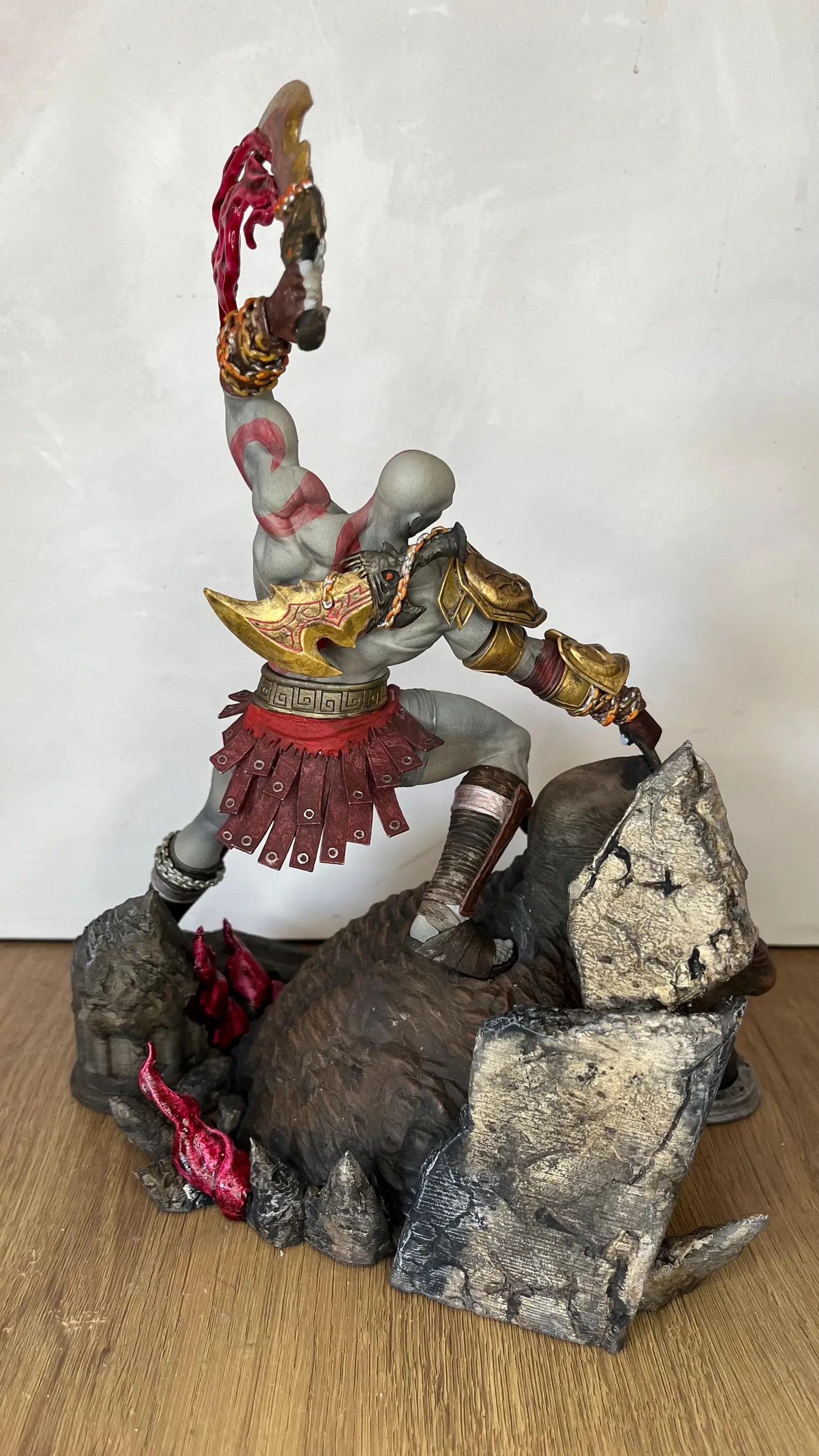 Ultra-realistic 3D God of War sculpture