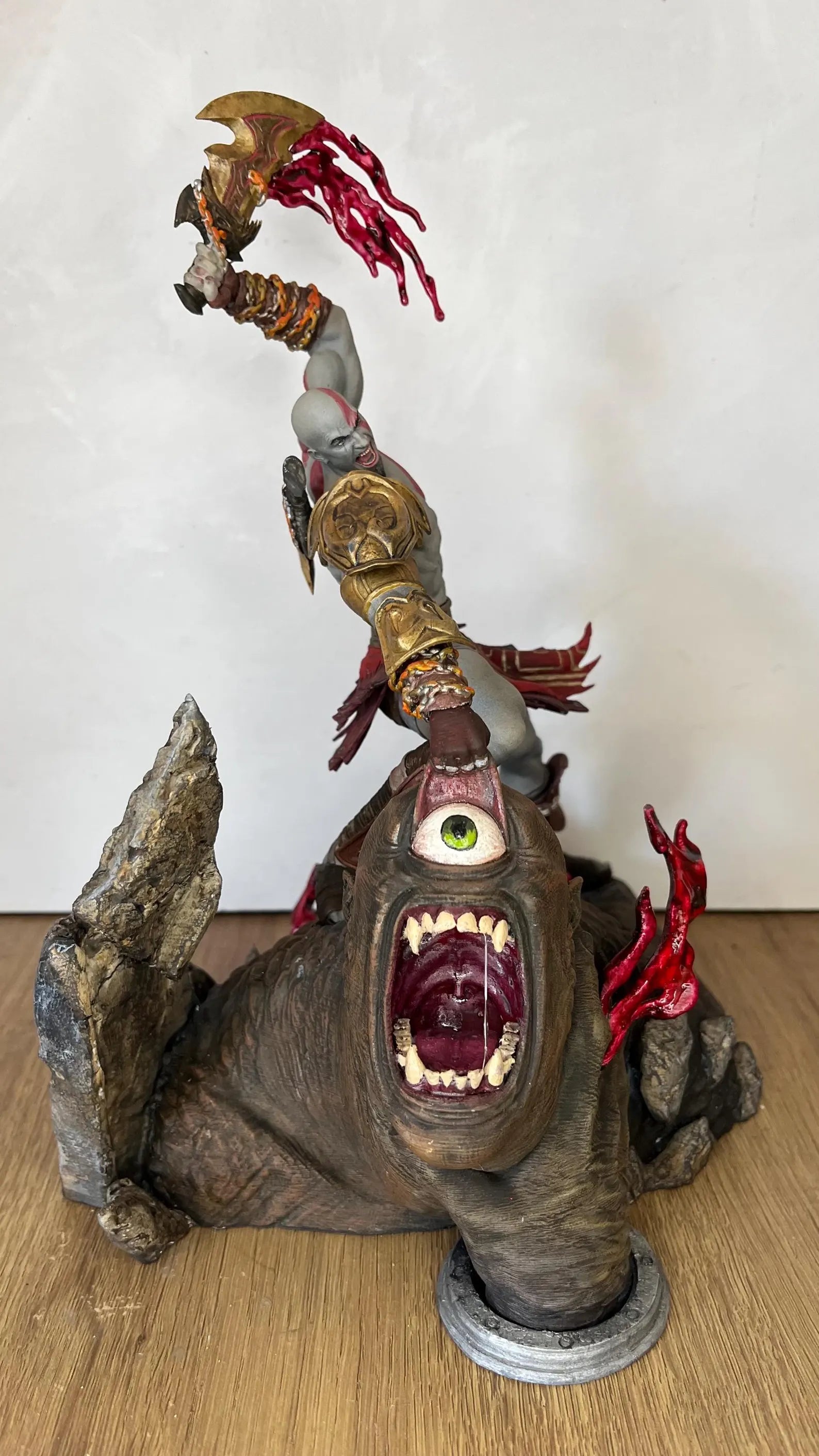 Ultra-realistic 3D God of War sculpture