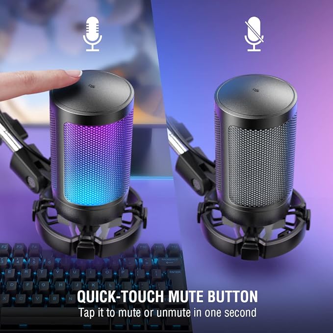 FIFINE USB Gaming Microphone Black Arm & Pop Filter