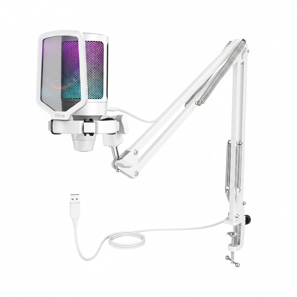 FIFINE USB Gaming Microphone With Arm & Pop Filter